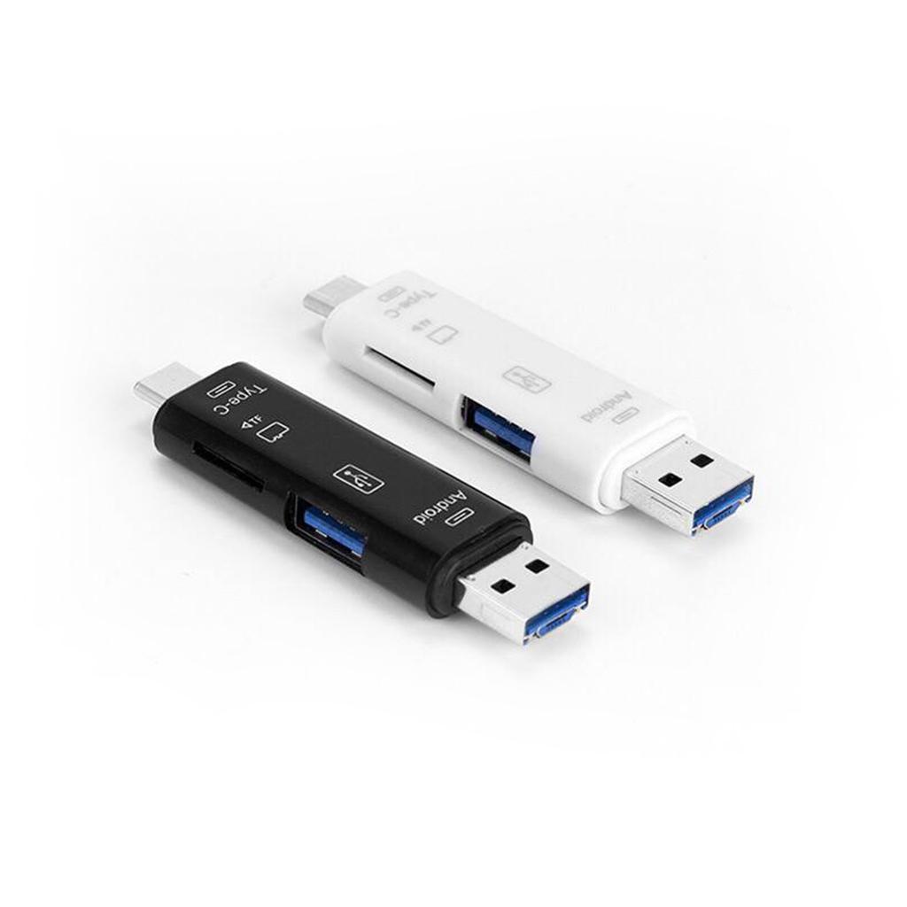 Card Reader, 3-in-1 USB 3.0 / USB C / Micro USB Card Reader - for MicroSD TF Memory Card Reader for Macbook PC Tablets Smartphones with OTG Function