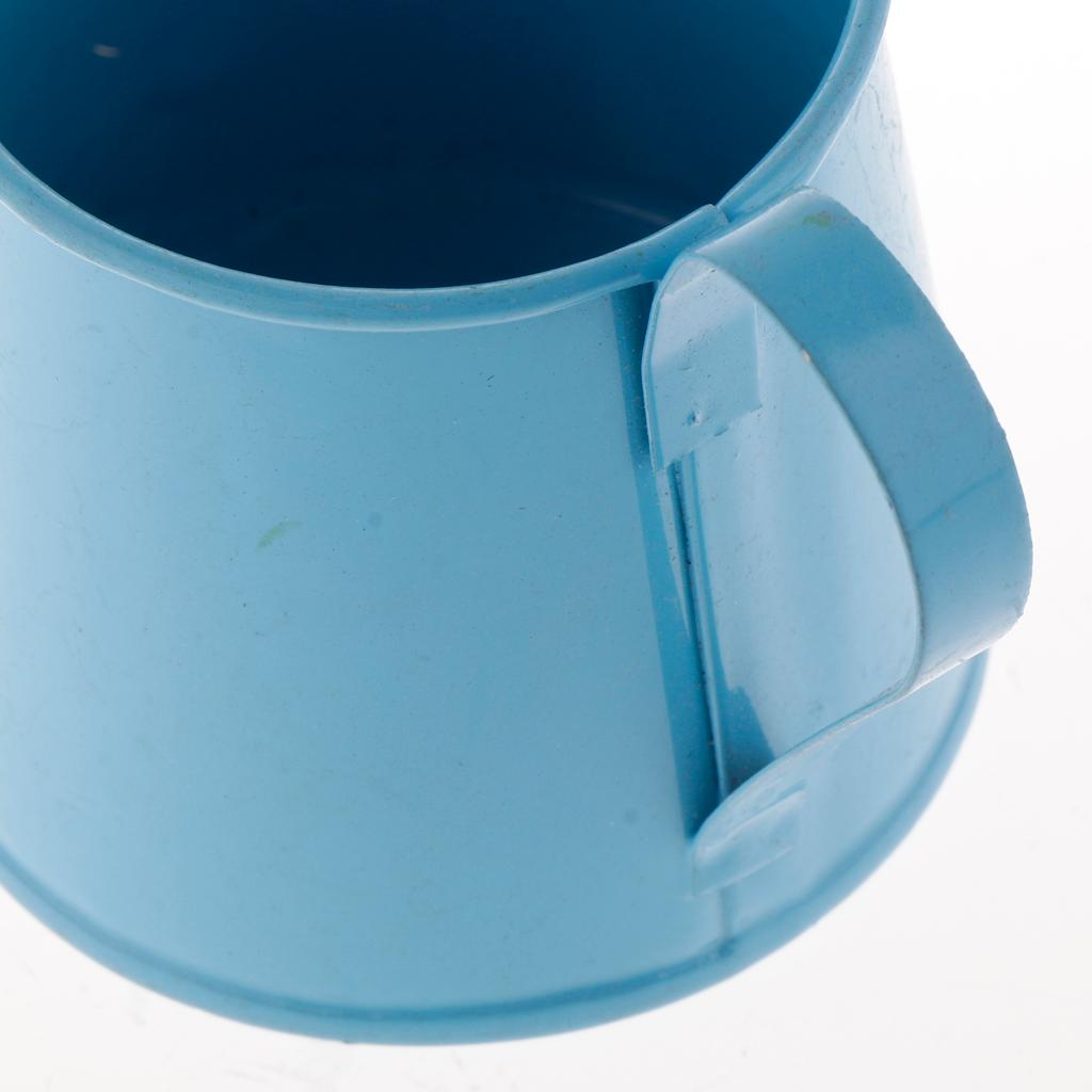 3xPastoral Style Colorful Tin Flower Pot Mini Bonsai Watering Can Pot Blue