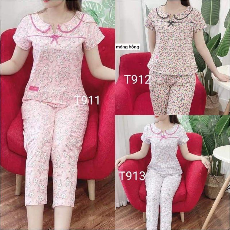 Đồ bộ mặc nhà cổ ren 4 màu siêu xinh ảnh thật