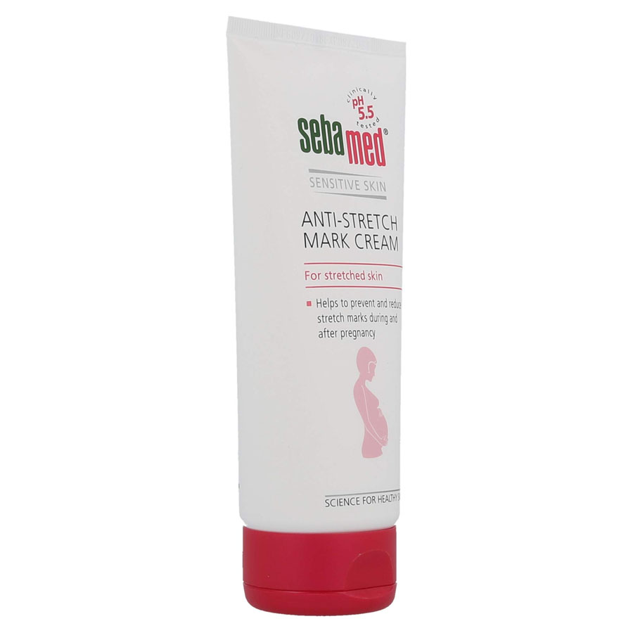 Kem Ngăn Ngừa Và Chữa Rạn Da Cho Mẹ Bầu - Sau Sinh - Tăng Cân Sebamed Sensitive Skin Anti-Stretch Mark Cream ph5.5 Từ Đức Tuýp 200Ml