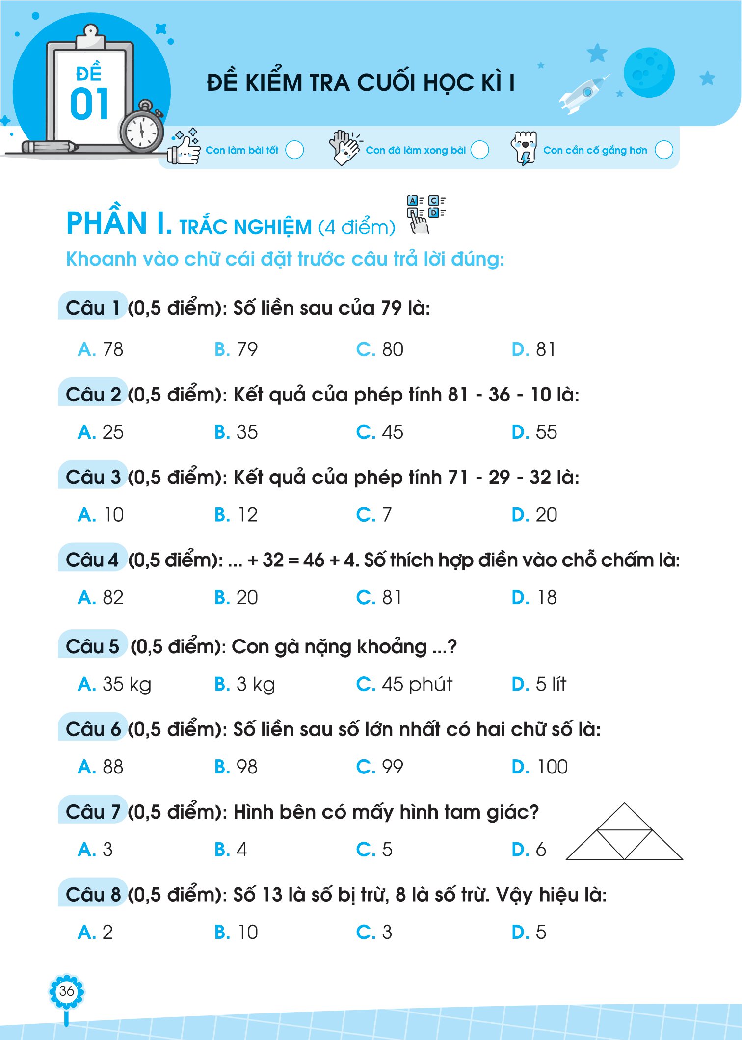 Đề Ôn Luyện Và Tự Kiểm Tra Toán Lớp 2 - Tập 1 _MEGA