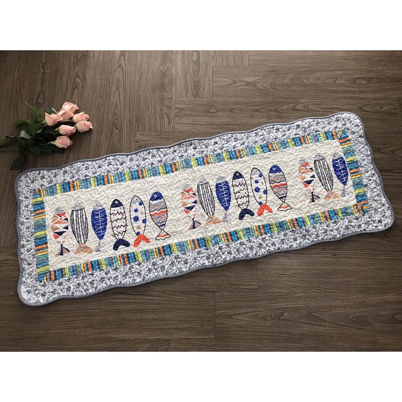 Thảm dài - Cá 6 con - viền bảy màu