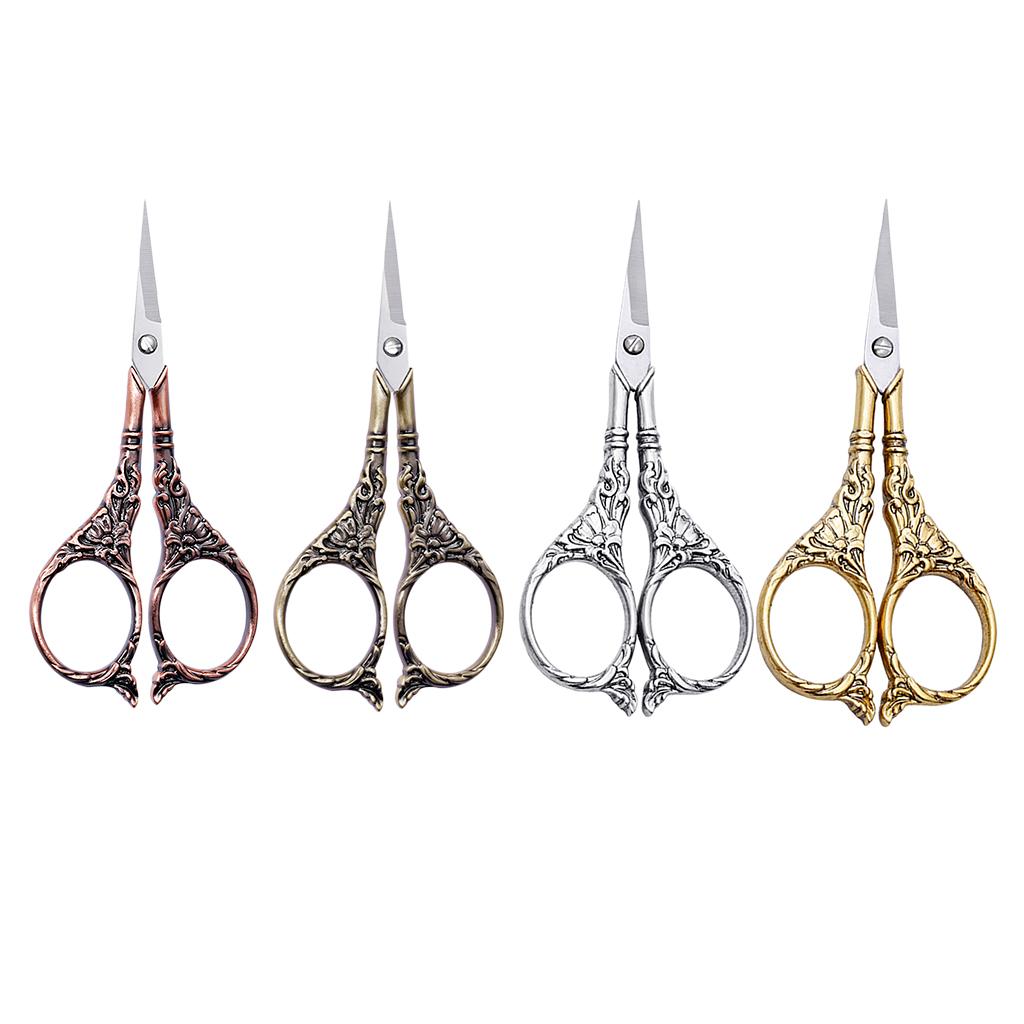 Vintage Style European Stainless Steel Tailor Scissors for Sewing Red