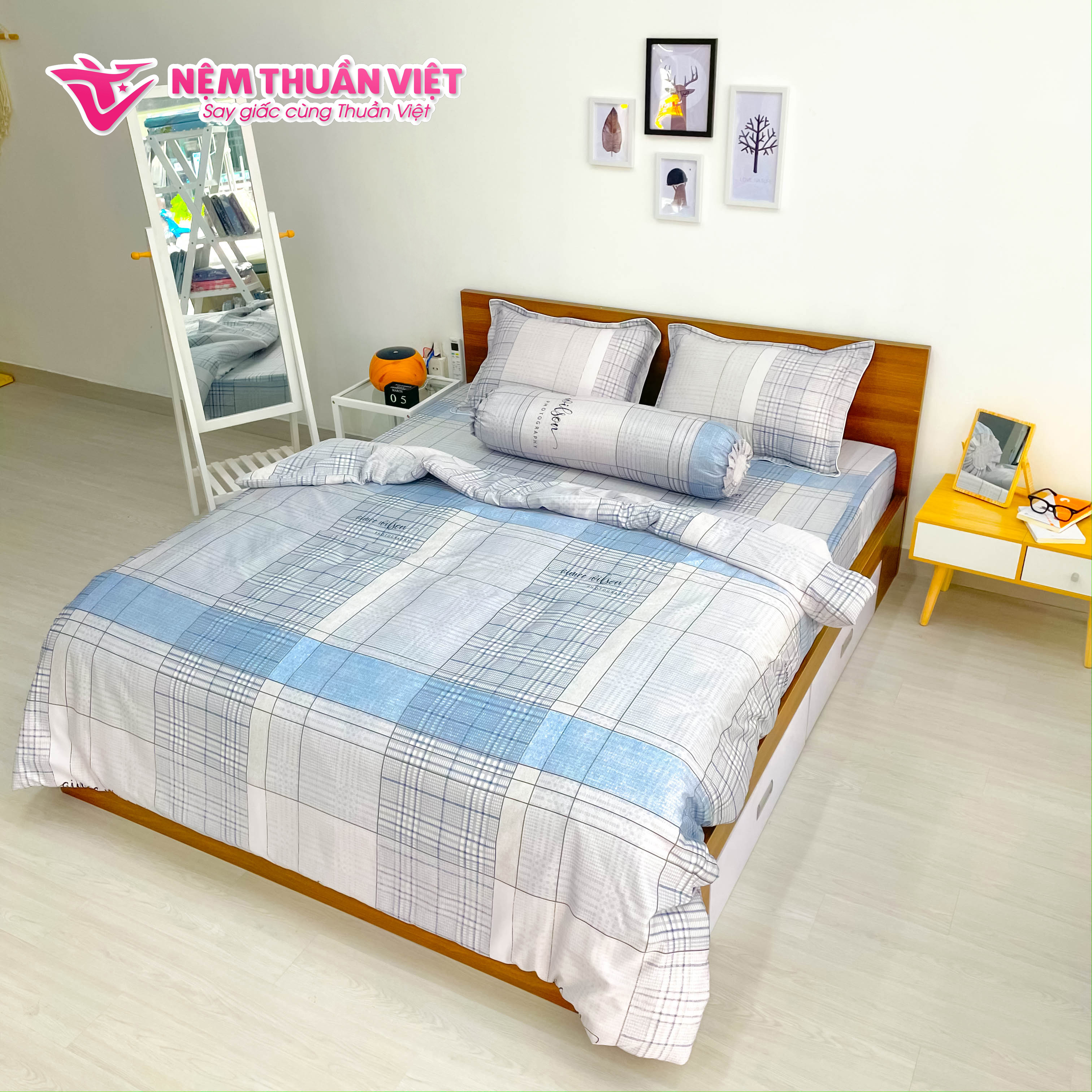 Chăn Mền Tencel Thuần Việt Cao Cấp - Xám Nhạt TVM05 180x200