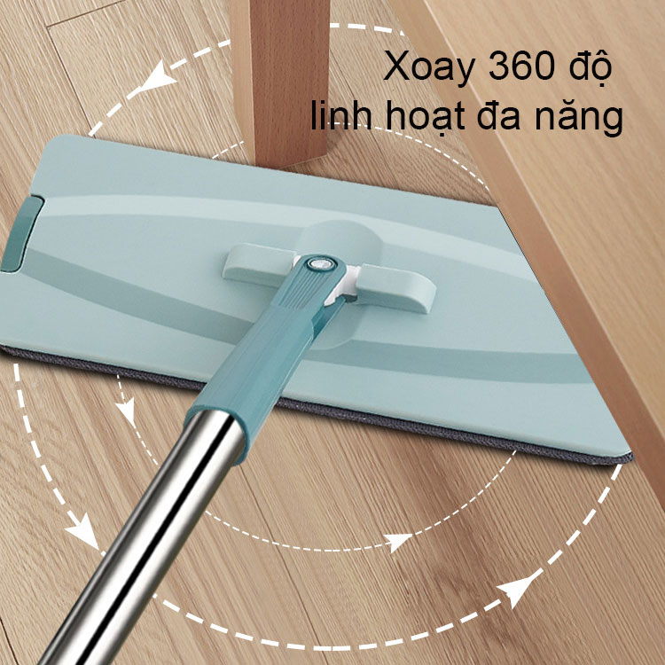 Bộ lau nhà thông minh tự vắt, cây lau nhà tự vắt thông minh 360 độ, 3 miếng lau Kitimop-S1