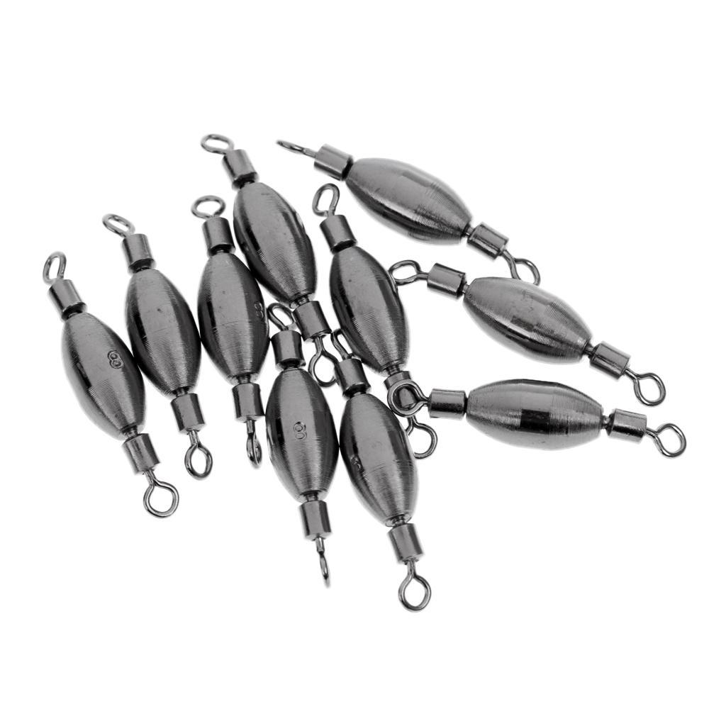 20pcs Fishing Swivels with Copper Sinker Fishing Rolling Swivels Counterweight Connectors
