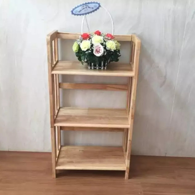 Kệ sách 50cm 3 tầng gỗ cao su