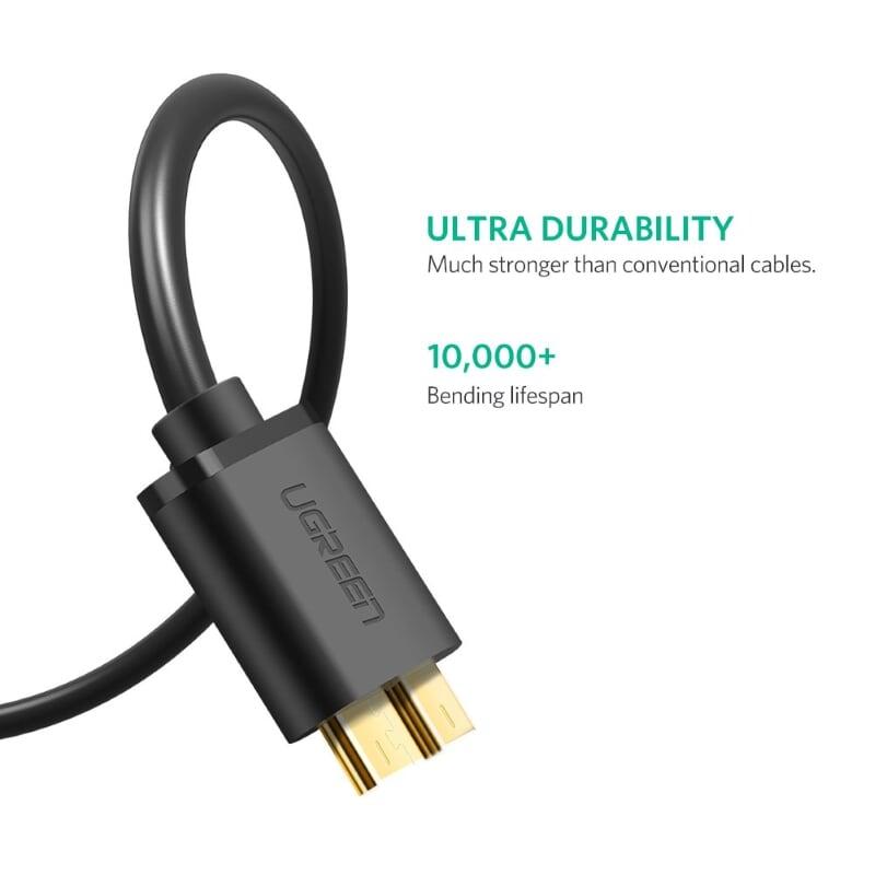 Ugreen UG10842US130TK 1.5M màu Đen Cáp USB 3.0 sang MICRO USB 3.0 cho ổ cứng - HÀNG CHÍNH HÃNG