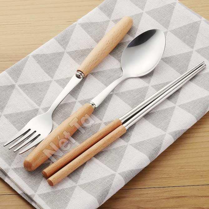 Bộ đũa muỗng nĩa lúa mạch sang trọng Trang Nhã