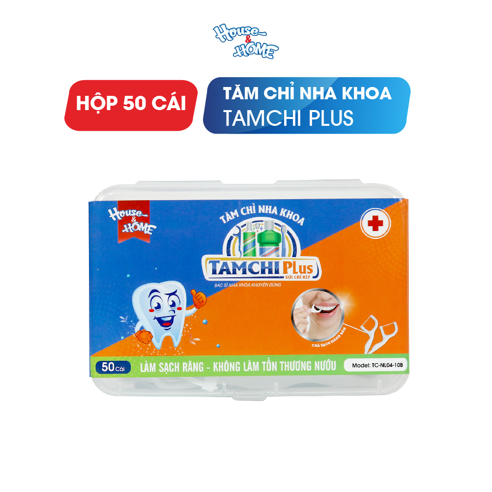 Tăm chỉ nha khoa TAMCHI Plus sợi chỉ kép hộp 50 cái