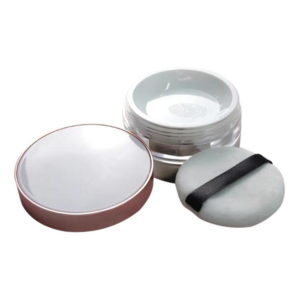Plastic Travel Makeup Face Powder Case Round Cosmetic Blush Container Holder Box