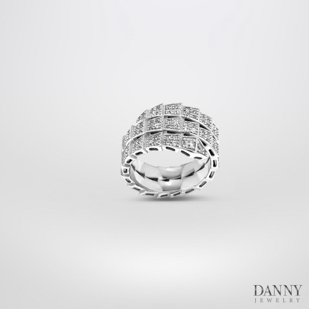 Nhẫn Danny Jewelry Bạc Thổ Nhĩ Kỳ Xi Rhodium Đính Đá CZ N0001TNK (Free Size)