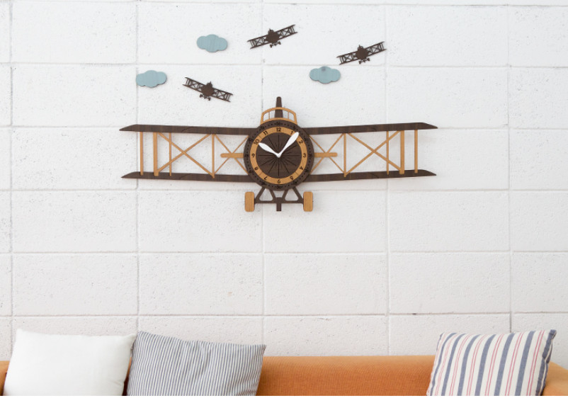 Đồng hồ treo tường trang trí decor nhà cửa hình máy bay - Airplane wall clock