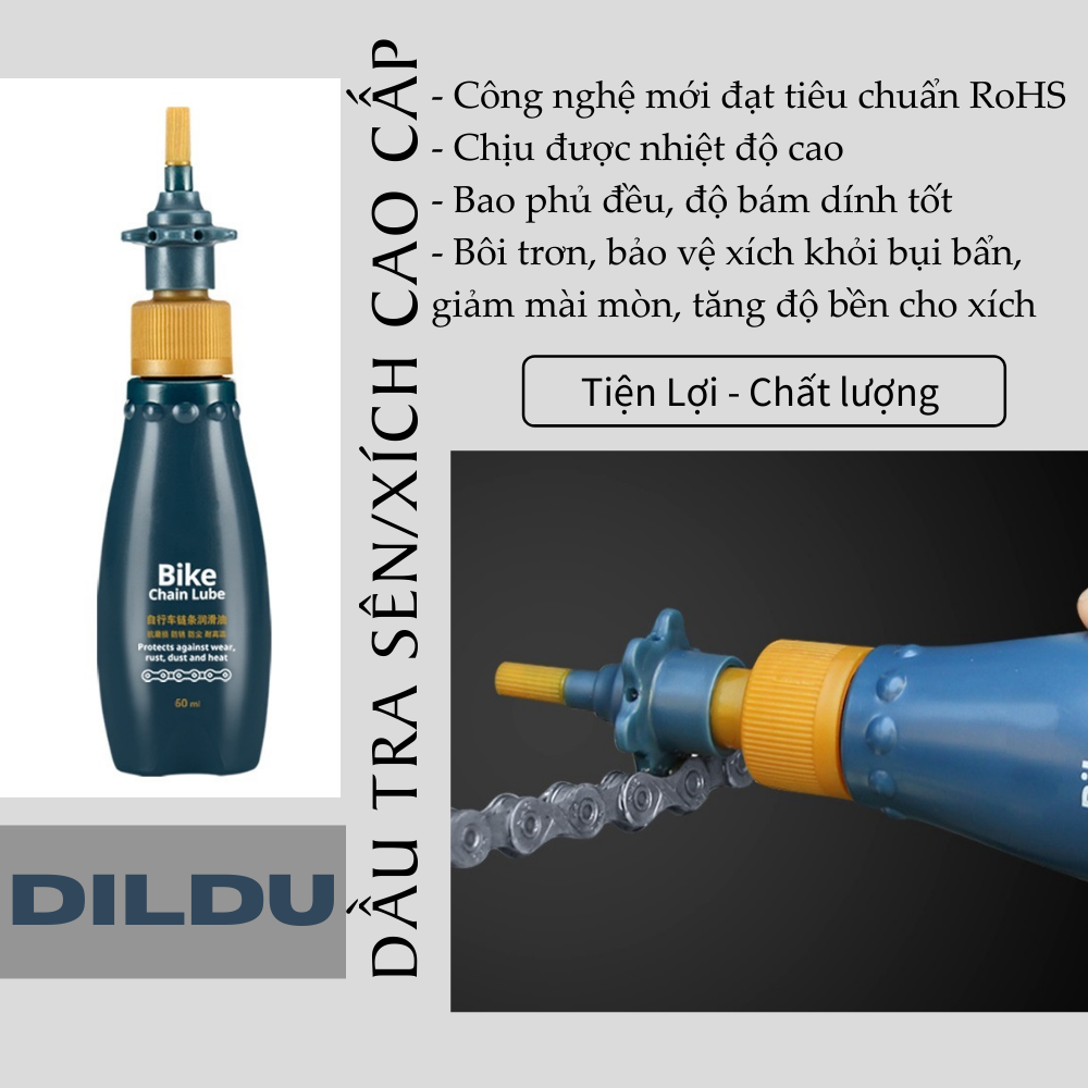 Dầu Tra Xích Xe Đạp - Đạt Chuẩn RoSH - Bôi trơn hoàn hảo, chống bụi, giảm mài mòn cho sên xe đạp - Clion Bike Chain Lube 60ml