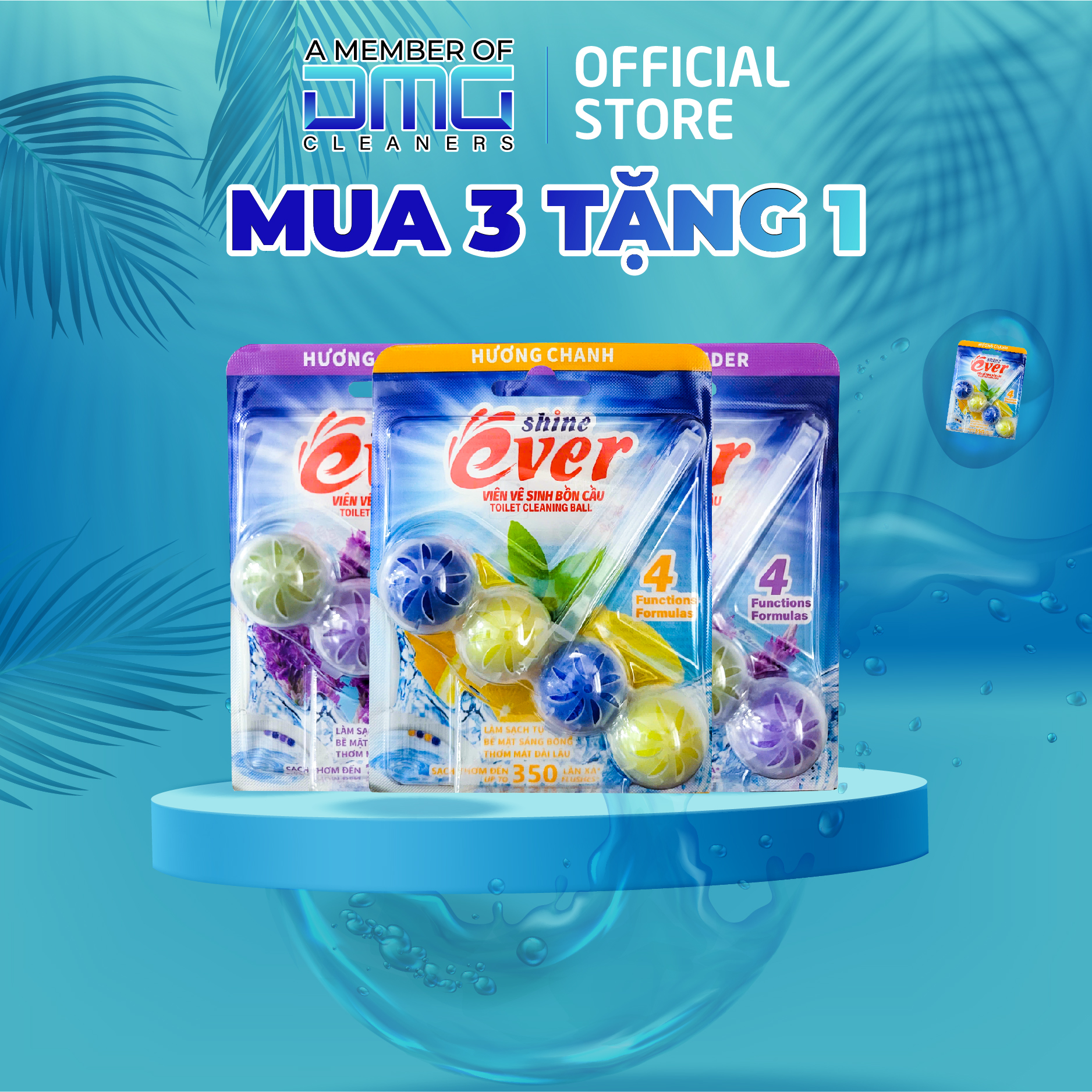 Combo 3 vỉ viên treo bồn cầu Evershine gồm 2 vỉ hươnng Lavender và 1 vỉ hương Chanh tặng 1 kèm 1 vỉ hương Chanh
