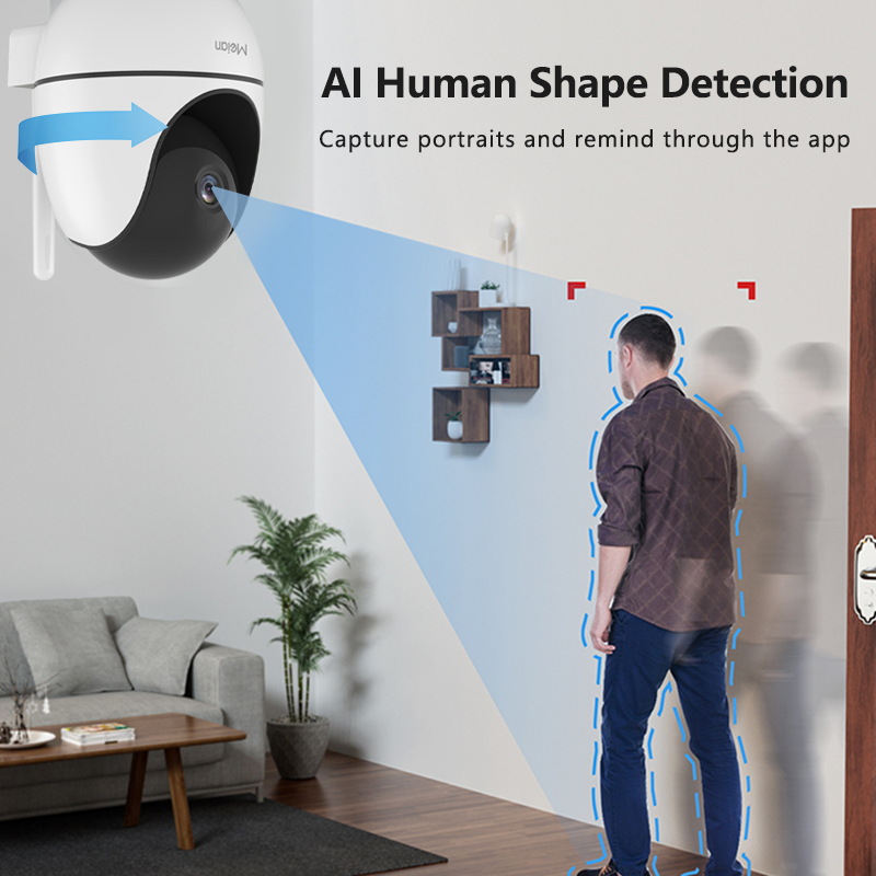 Meian Tuya WiFi Camera IP Không Dây Trong Nhà Giám Sát Trẻ Em 1080P Âm Thanh Mini CCTV Camera Giám Sát Video Bảo Vệ An Ninh Loại phích cắm: phích cắm EU