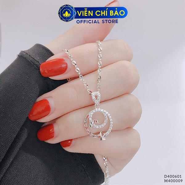 Dây chuyền bạc nữ hình trăng sao chất liệu bạc S925 thời trang phụ kiện trang sức nữ Viễn Chí Bảo M400009 D400601