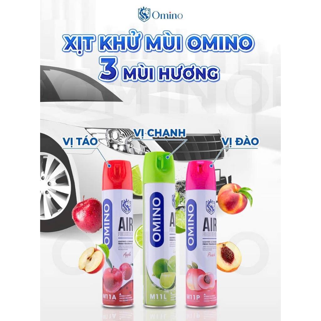 Bình Xịt Thơm Khử Mùi Nội Thất Ô Tô Hương hoa quả 330ml- Đủ 3 Mùi Hương Táo, Đào, Chanh