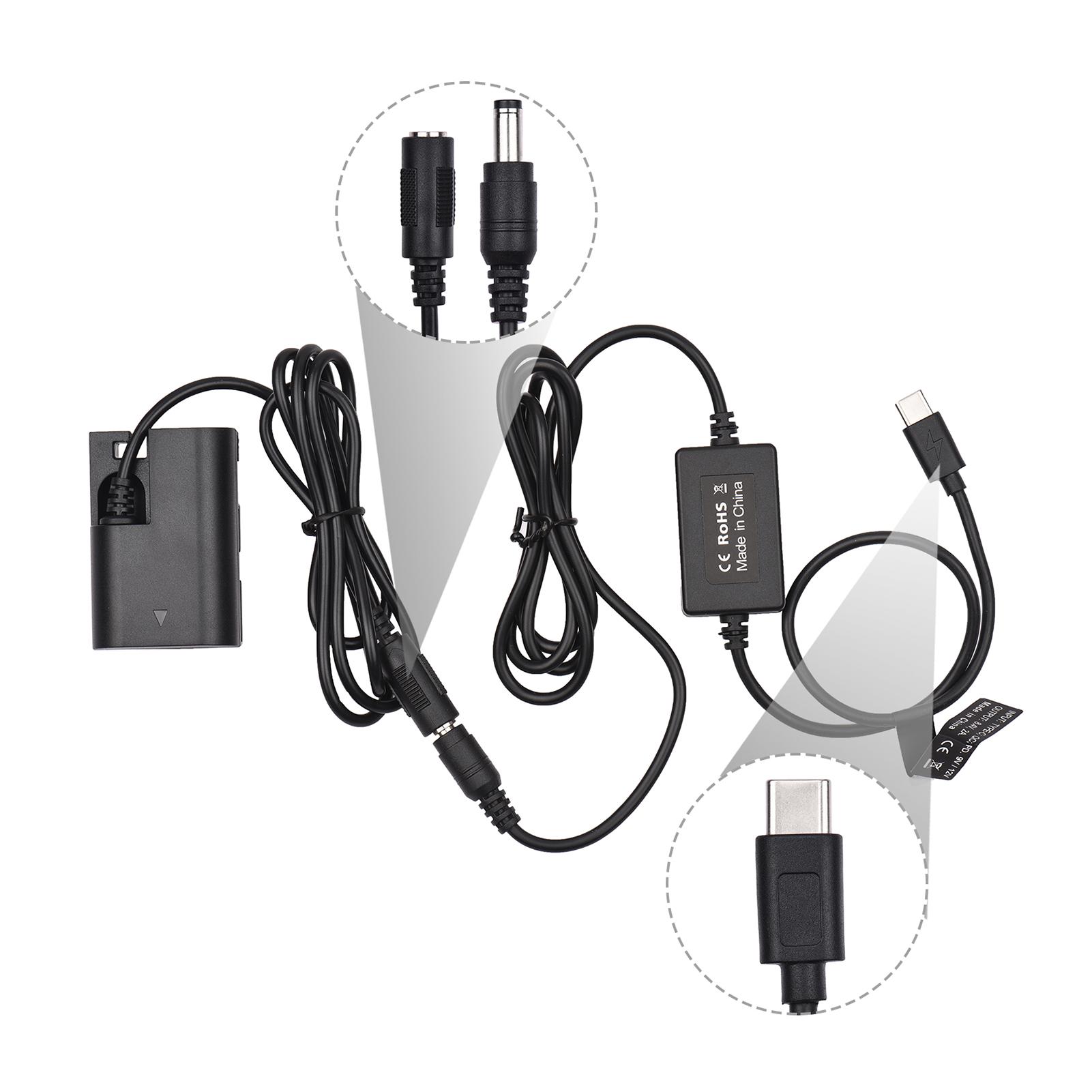 PD USB Type-C Cable to DR-E6 Dummy Battery DC Coupler LP-E6N for Canon EOS 60D 70D 80D 5DS R 5D Mark IV III 5D4 5D3