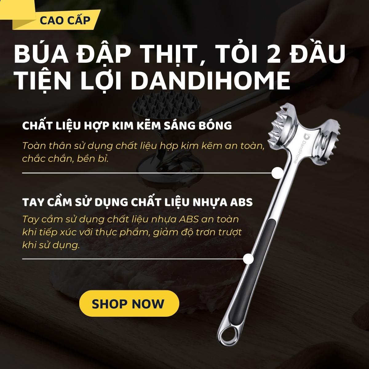 Búa đập thịt, tỏi, gừng, xả ... đa năng DandiHome cao cấp-Tiêu chuẩn quốc tế