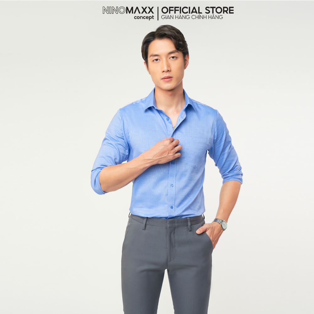 N&amp;M CLUB Áo sơ mi Basic Nam tay dài chất cotton mịn thoáng mát nhiều màu 2104127