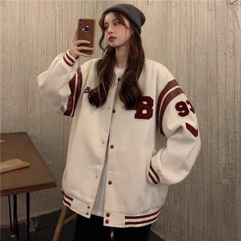 Áo bomber nữ from rộng IB nỉ kiểu bóng chày thời trang ulzzang hàn quốc