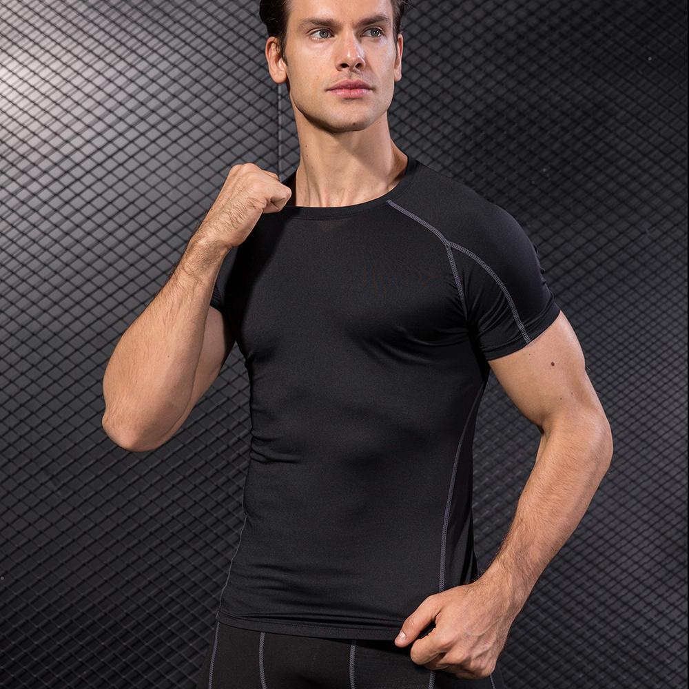 Set 3 áo thun thể thao Baselayer Top ngắn tay cho nam, chất liệu vải thun cao cấp đàn hồi, thoáng khí