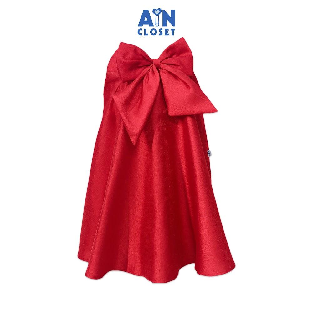 Đầm công chúa bé gái Họa tiết Nơ đỏ tafta ánh nhũ - AICDBGENESUO - AIN Closet