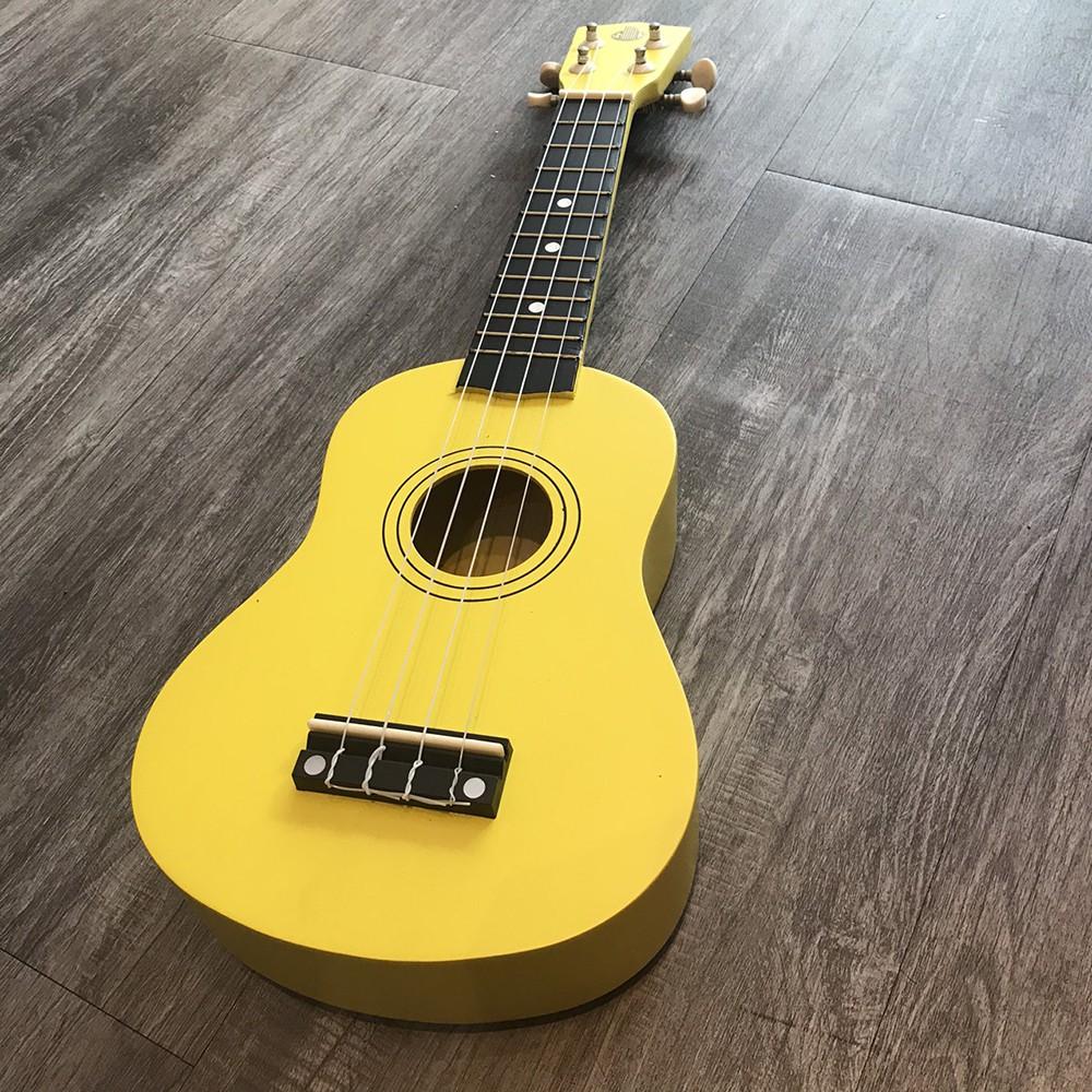 Đàn ukulele size 21 soprano sơn màu vàng cho người mới tập - Tặng 4 phụ kiện