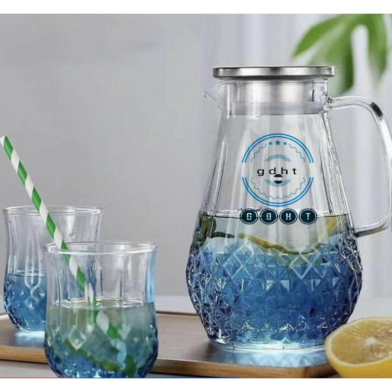 Bình Thuỷ Tinh chịu nhiệt 400 độ c 1,6L - 1,7lL cao cấp, nắp inox sáng sang trọng