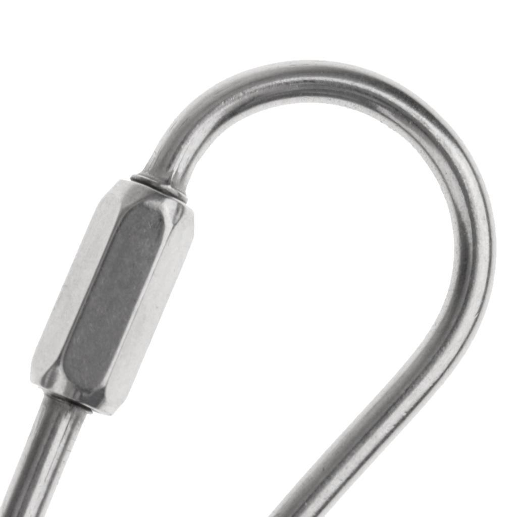 Camping Outdoor Stainless Screw Lock D Carabiner Clip Hook Key Chain 5.2cm