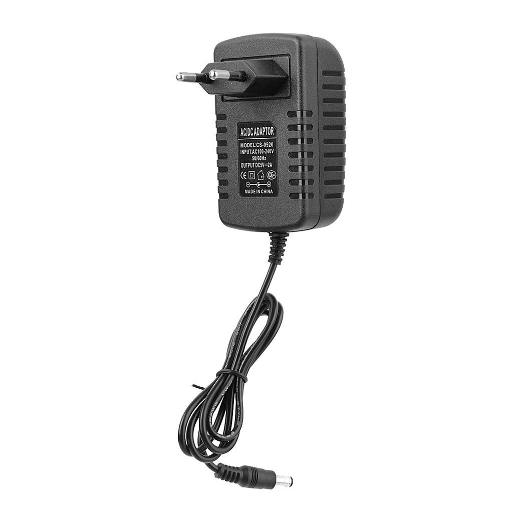 EU Plug AC 100-240V to DC 5V 2A Power Supply Charger Converter Adapter 5.5mm
