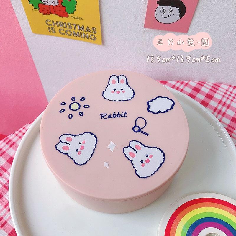 Gương trang điểm kèm hộp đựng mỹ phẩm kèm sticker siêu cute