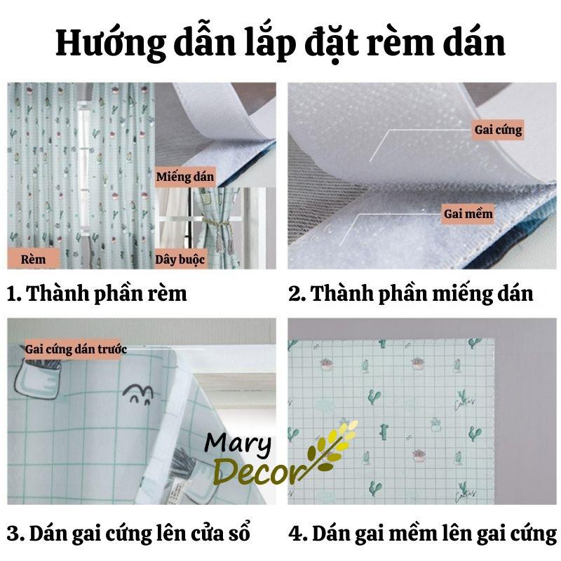 Rèm dán cửa che nắng trang trí không gian với hoạ tiết in đáng yêu Mary Decor