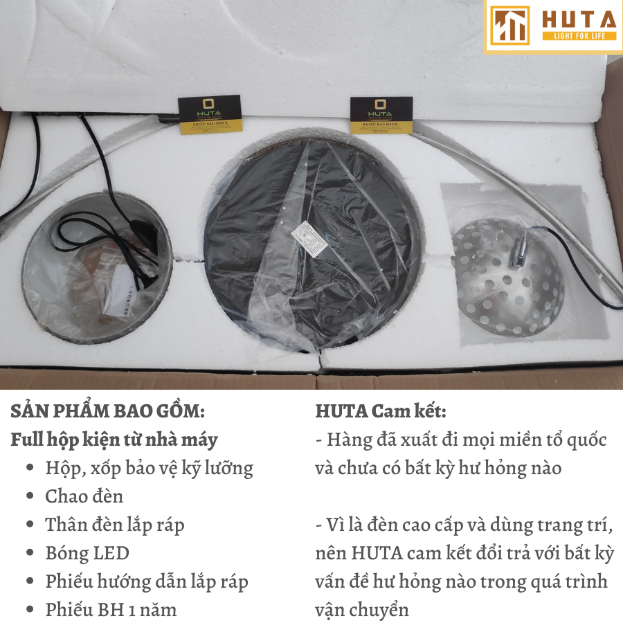 Đèn Cây Đứng HUTA KC3 Thân Cong Inox, Trang Trí Phòng Khách Phòng Ngủ, Sofa, Góc Tường, Cao Cấp Sang Trọng, Bóng Led Ánh Sáng Vàng Tiết Kiệm Điện