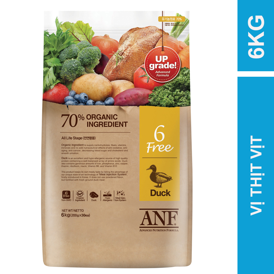 - Thức ăn hạt cho chó ANF 6FREE vị vịt 6KG nhập khẩu Hàn Quốc