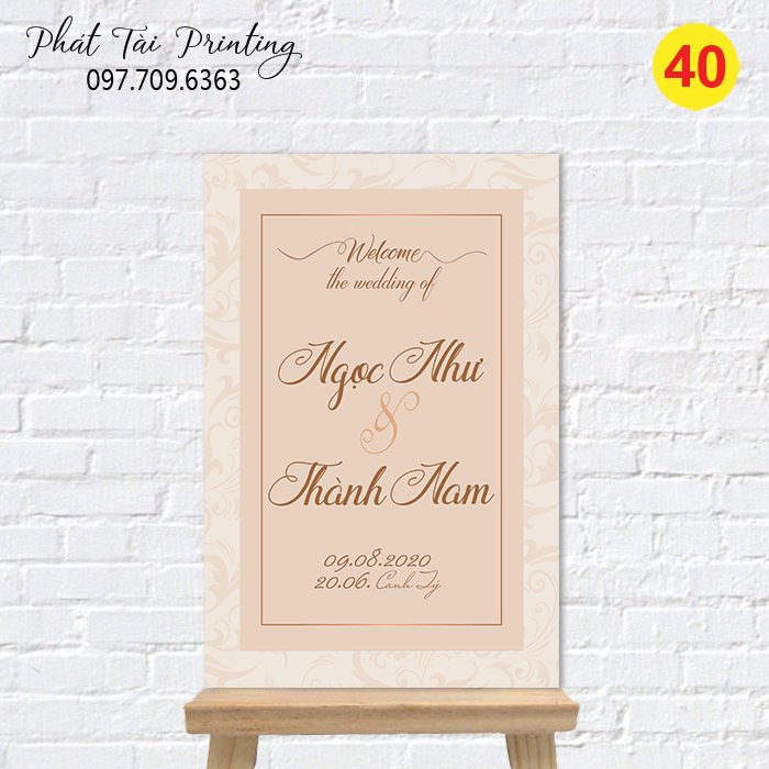 Bảng Welcome trang trí đám cưới MS 40