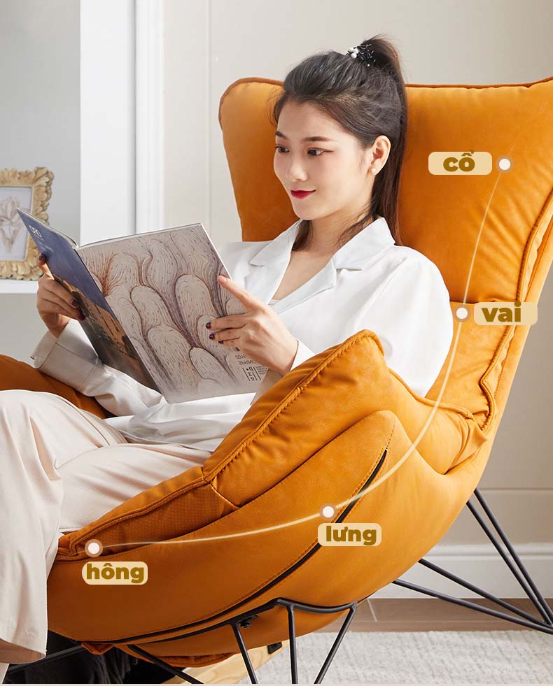 Ghế thư giãn bập bênh Tặng kèm ghế gác chân, chính hãng NIKITA, có đệm sofa tách rời