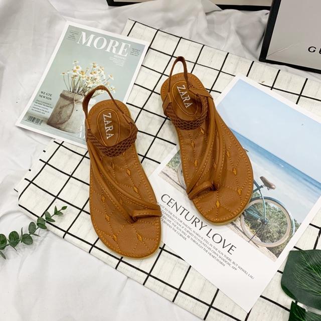 Sandal xỏ ngón 2 dây xéo đế nệm siêu êm