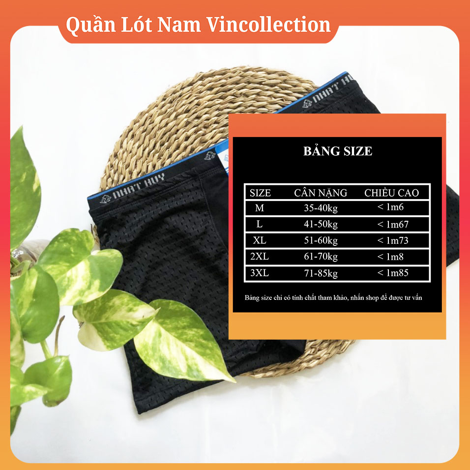 |Combo 4| Quần Lót Nam Đùi Nhật Huy Vải Lưới Lỗ To Thoáng Mát Cao Cấp Sịp Đùi Nam Combo quần lót nam đùi boxer bảng to thun lạnh cao cấp Đồ lót của nam đùi sexy lưng to học sinh cao cấp - Quần Lót Nam Vincollection