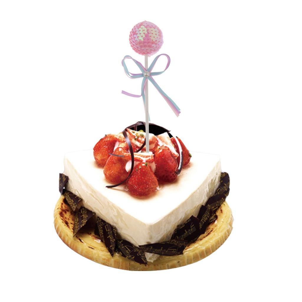 Birthday Party Cake Decoration Colour Sequined Ball Topper Sticks