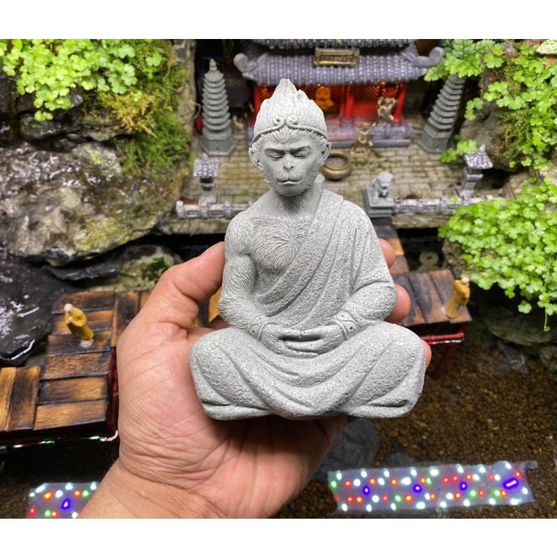 Tượng ngộ không tu luyện - tượng khỉ hầu vương - Trang trí bể cá-tiểu cảnh - Phụ kiện trang trí ôtô -Shopleo