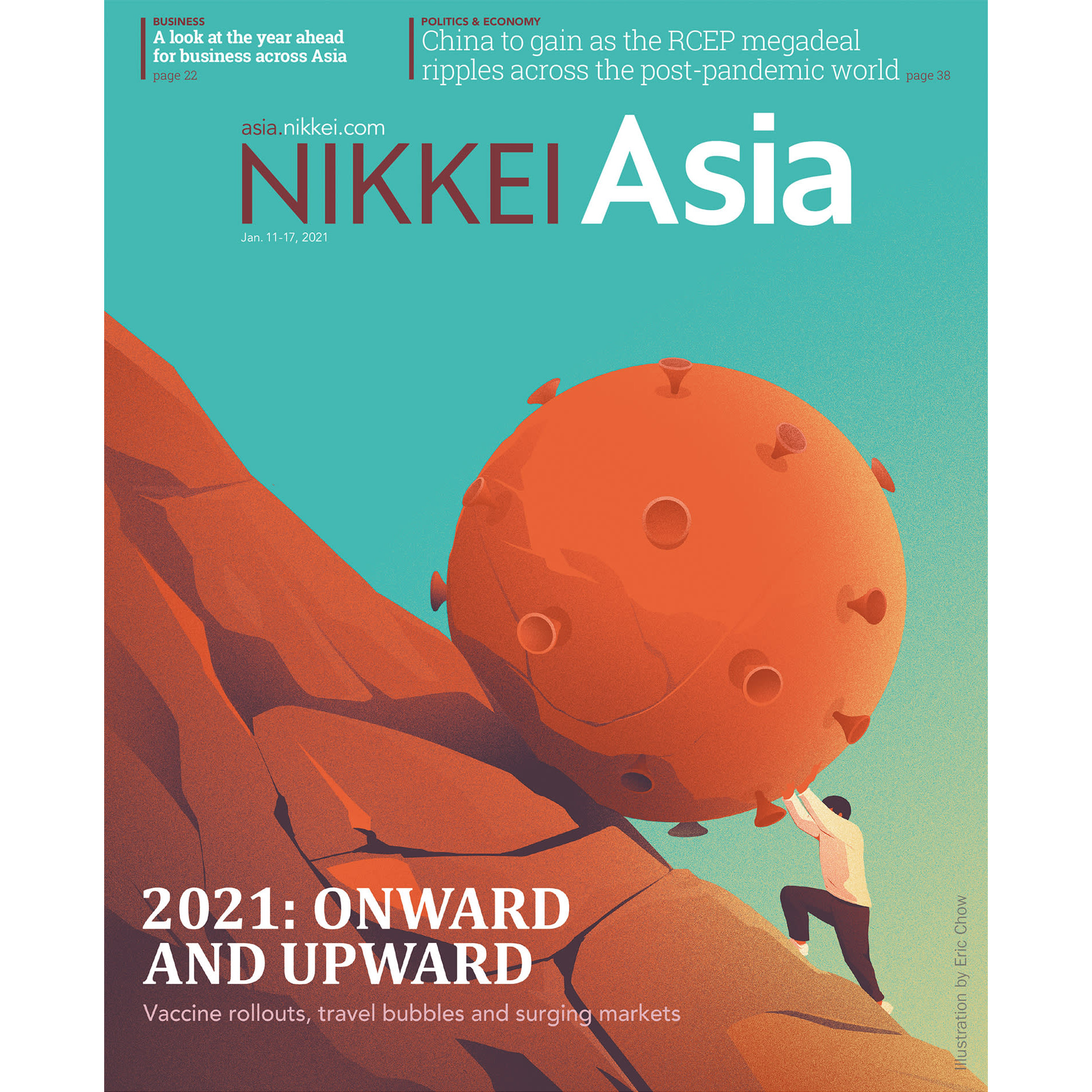 Nikkei Asian Review: Nikkei Asia - 2021: ONWARD AND UPWARD - 2.20, tạp chí kinh tế nước ngoài, nhập khẩu từ Singapore