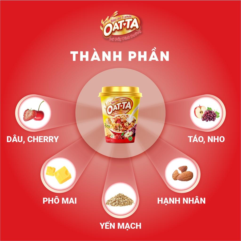 Combo 5 Hộp Yến Mạch Trái Cây Hạnh Nhân OATTA Thơm Béo Đậm Chất Vị Phô Mai Có Thể Ăn Liền Hộp 45g