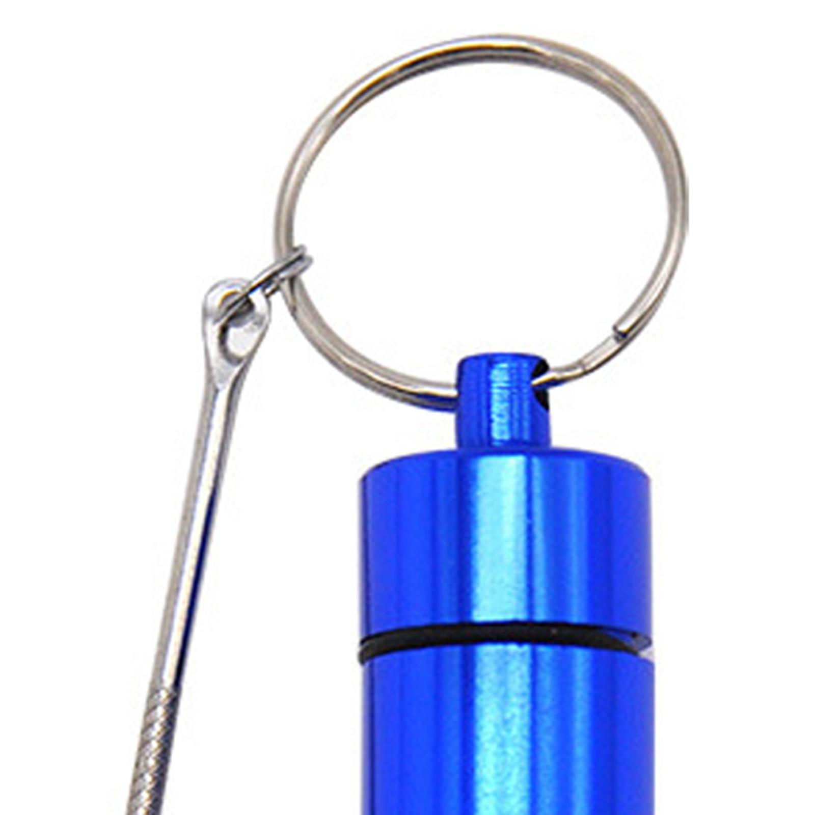 Portable Keychain Pill Box, Small Emergency Storage First Aid Organizer for Travel