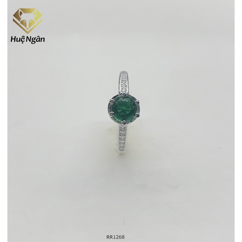 Nhẫn bạc 925 Huệ Ngân - 6 chấu viền đá RYR140115