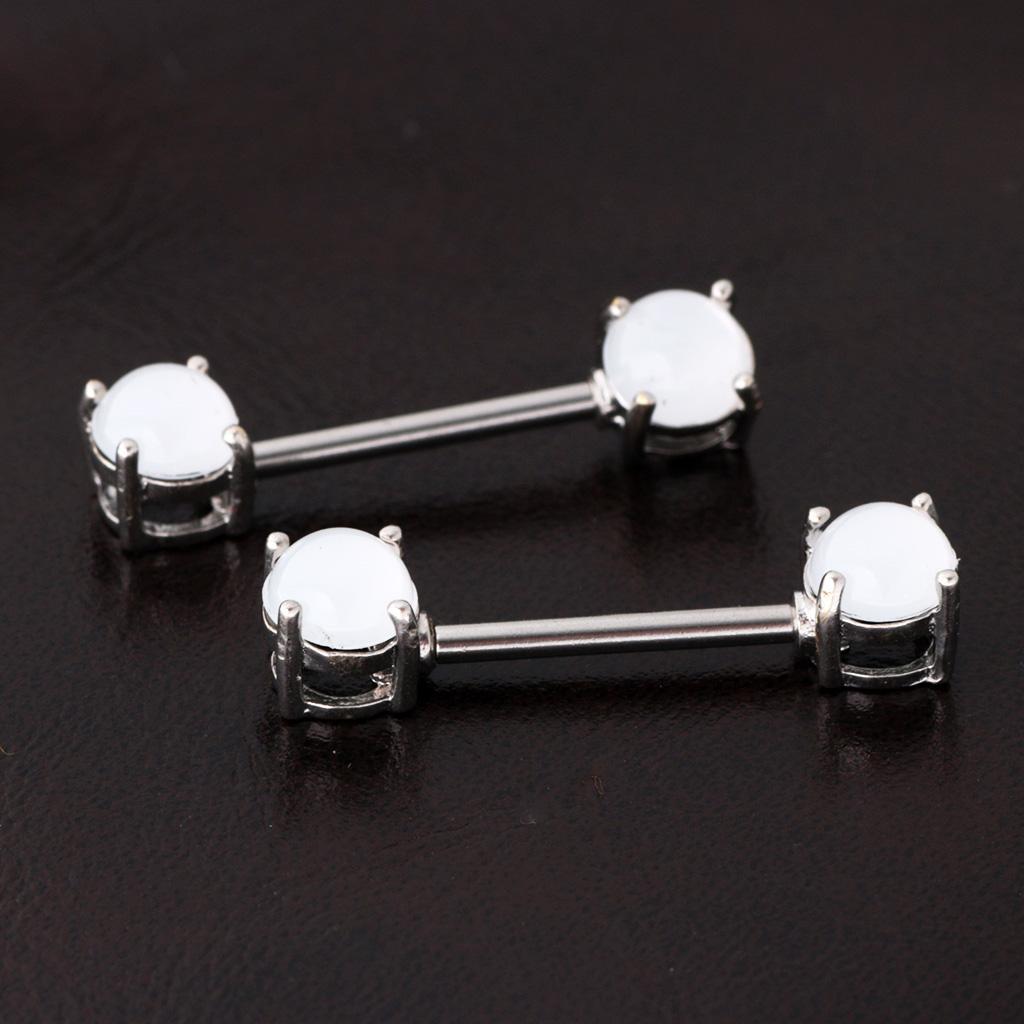 1 Pair Vintage Women Nipple Bar Ring Stainless Steel Body Piercing Jewelry