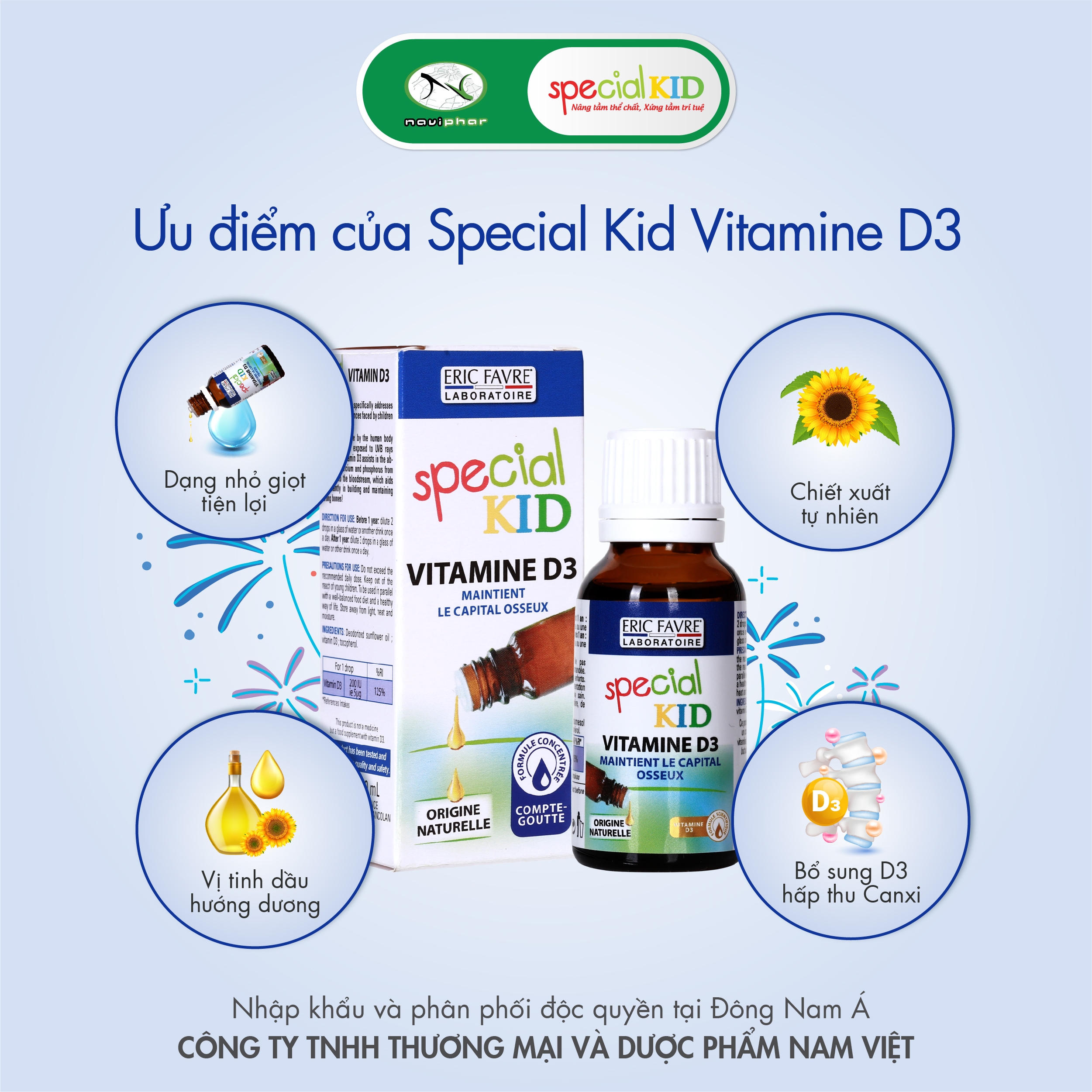 TPBVSK Special Kid Vitamine D3 - Xương răng chắc khỏe, cơ thể cứng cáp (20ml) [Siro – Nhập khẩu Pháp]