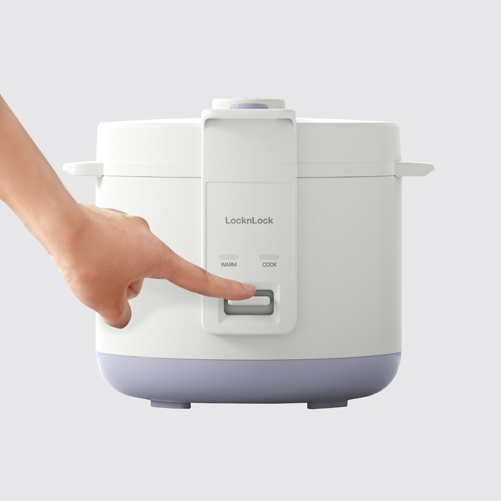 Nồi cơm điện LocknLock EJR442IVY One-switch Rice Cooker 1.5L Kèm Khay Hấp Đa Năng - Màu Ngà - Hàng Chính Hãng - JoyMall