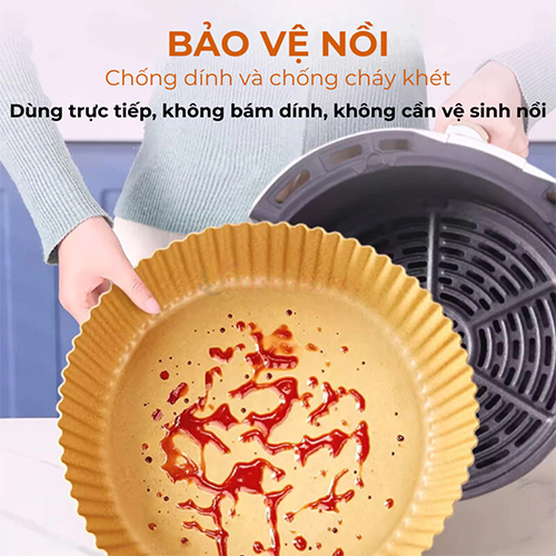 Miếng giấy lót chống dính nồi chiên không dầu BONBOX BKE40801 (50 miếng) - Hàng chính hãng